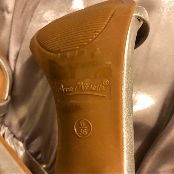 NEW Silver Stiletto Open Toe Heels - Picture 4 of 5